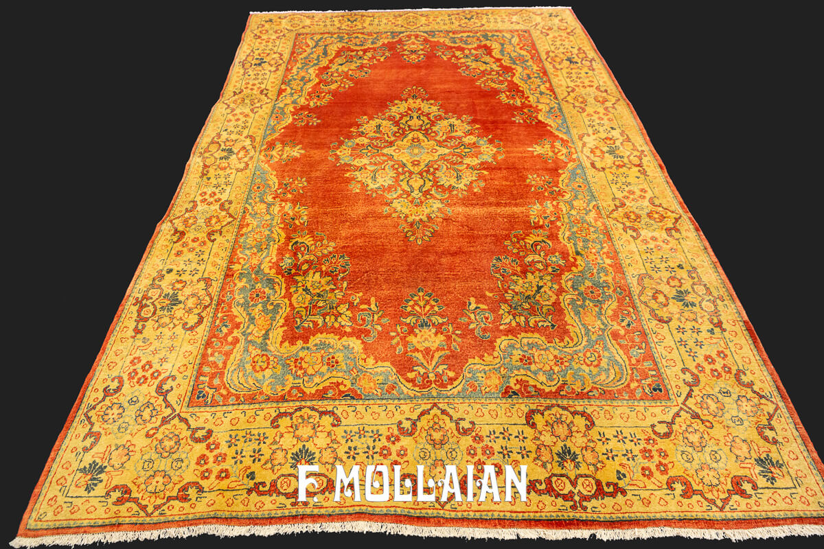 Antique Sarouk Rug Rust/Red Color n°:28206368